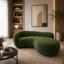 Ver imagem 2 de Sofá Zah 240 cm 4 Lugares Luxo Orgânico Curvo Bouclé Premium:Bouclé Linho Verde