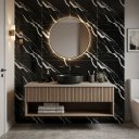 Ver imagem 3 de Painel Flexível Autocolante Mármore Preto Parede Marmorizado Decoração 10 Placas- 60x60cm