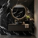 Ver imagem 5 de Painel Flexível Autocolante Mármore Preto Parede Marmorizado Decoração 10 Placas- 60x60cm