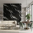 Ver mais imagens de Painel Flexível Autocolante Mármore Preto Parede Marmorizado Decoração 10 Placas- 60x60cm