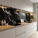 Ver imagem 2 de Painel Flexível Autocolante Mármore Preto Parede Marmorizado Decoração 10 Placas- 60x60cm