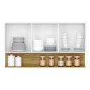 Ver imagem 2 de Armário Aéreo 3 Portas Nicho 120 cm Branco Supremo Freijó Line Kits Paraná