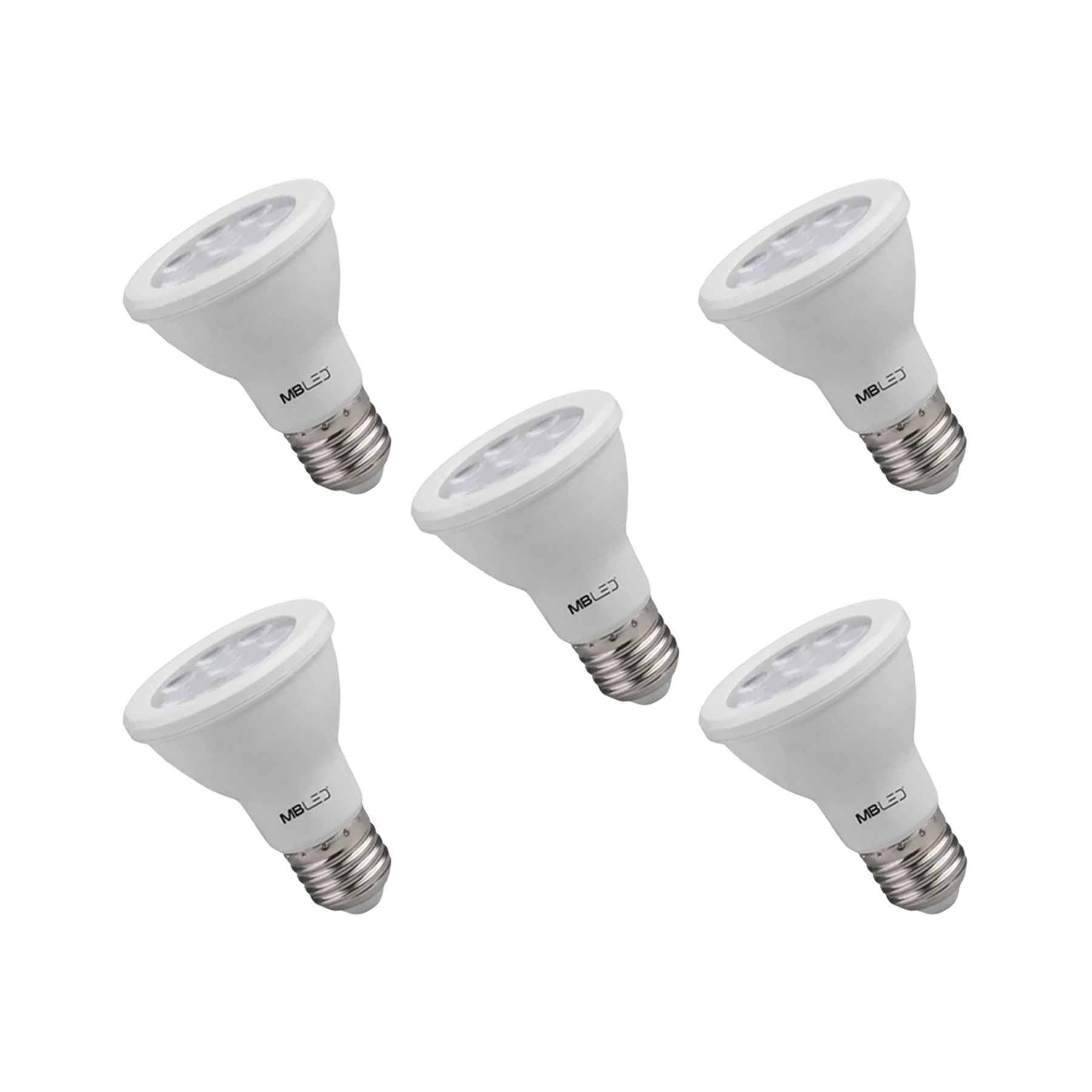 Kit com 5 Lâmpadas Led Par20 9w Luz Branca Fria 6000k Mbled - 1