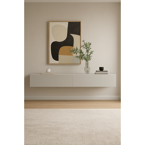 Rack Línea Suspenso para Painel ou Tv com 2 Portas Basculantes 110cm Off White