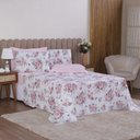 Ver imagem 2 de Jogo de Cama King 6p Lençol + Fronha Esmeralda Percal 100% Algodão:floral Rosa