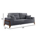 Ver imagem 3 de Sofá 4 Lugares Living M-130 Veludo Martins Grafite
