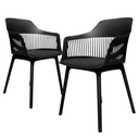 Ver imagem 1 de Kit 2 Cadeiras de Jantar Design Marcela Preta com Estofado