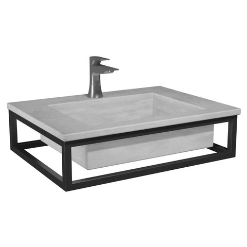 Bancada Suspensa Banheiro Ferro Iron Black 60x45 Cm