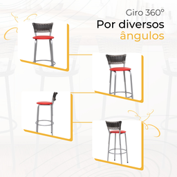Kit 2 Banquetas Alta Vime Junco Degradê Sacada Àrea Gourmet Balcão Ilha Bancada bar piscina Cozinha - 5