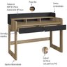Escrivaninha 2 Gavetas 128 Cm 28000 Hanover Nero Artesano - 4