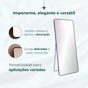 Ver imagem 4 de Espelho Corpo Inteiro 170x70cm Retangular Moldura em Alumínio Prata Designer Moderno C/ Sup. Chão