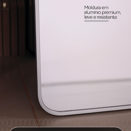 Espelho Corpo Inteiro 170x70cm Retangular Moldura em Alumínio Prata Designer Moderno C/ Sup. Chão - 2