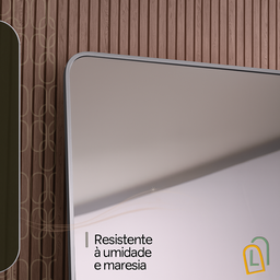 Espelho Corpo Inteiro 170x70cm Retangular Moldura em Alumínio Prata Designer Moderno C/ Sup. Chão - 13