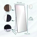 Ver imagem 3 de Espelho Corpo Inteiro 170x70cm Retangular Moldura em Alumínio Prata Designer Moderno C/ Sup. Chão