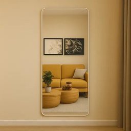 Espelho Corpo Inteiro 170x70cm Retangular Moldura em Alumínio Prata Designer Moderno C/ Sup. Chão - 10
