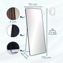 Ver imagem 2 de Espelho Corpo Inteiro 170x70cm Retangular Moldura em Alumínio Prata Designer Moderno C/ Sup. Chão