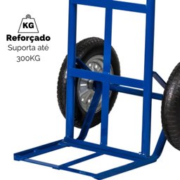 Carrinho de Carga Transporte Armazém 300kg 2 Rodas Reforçado Metalosa - 2