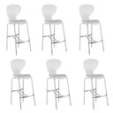 Ver imagem 1 de Kit 6 Banquetas Alta com Encosto Flash Branco