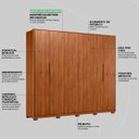 Ver imagem 6 de Guarda Roupa Casal 6 Portas Atrice com Pés Nogueira Touch - Demartêz