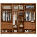 Ver imagem 4 de Guarda Roupa Casal 6 Portas Atrice com Pés Nogueira Touch - Demartêz