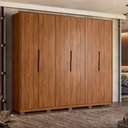 Ver imagem 2 de Guarda Roupa Casal 6 Portas Atrice com Pés Nogueira Touch - Demartêz