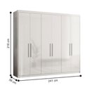 Ver imagem 2 de Roupeiro 6 Portas Casal Paris Branco