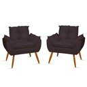 Ver imagem 1 de Kit 2 Cadeiras Poltronas Opala Suede :cinza