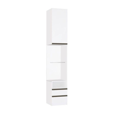 Mesa de Cabeceira Direito Branco com 1 Porta 2 Gavetas Branco Prime Plus Luciane Móveis