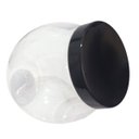 Ver imagem 3 de Pote Baleiro Cristal 1,45L Redondo Transparente com Tampa Preto