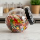 Ver imagem 2 de Pote Baleiro Cristal 1,45L Redondo Transparente com Tampa Preto