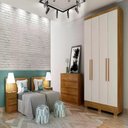 Ver imagem 2 de Guarda Roupa Milly 4 Portas 2 Gavetas Cor:Cumaru Fendi
