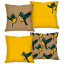 Ver imagem 1 de Kit com 4 Capas para Almofadas Decorativas Pássaros Amarelo
