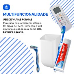 Suporte de Parede para Controle Remoto Tv e Ar Condicionado- Branco - 7