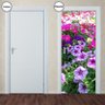 Adesivo Decorativo de Porta - Jardim de Flores - 018pt - 1