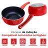Conjunto de Panelas Indução Revestimento Cerâmica Yafo Vermelho 5 Peças - Lehaví - 2