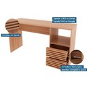 Ver imagem 2 de Mesa Computador Escrivaninha C/ Gaveteiro Ripado Me4174 Amêndoa - Tecno Mobili