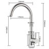 Torneira de Cozinha Monocomano Inox 304 Escovado Bica Movel - 4