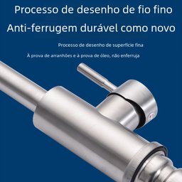 Torneira de Cozinha Monocomano Inox 304 Escovado Bica Movel - 9