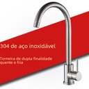 Ver imagem 3 de Torneira de Cozinha Monocomano Inox 304 Escovado Bica Movel