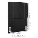 Ver imagem 3 de Cabeceira Solteiro 90 Cm com Frame Dalia Linho Preto Artte