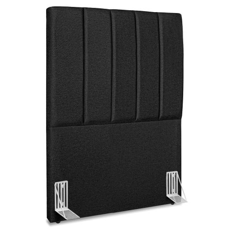 Cabeceira Solteiro 90 Cm com Frame Dalia Linho Preto Artte