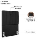 Ver imagem 4 de Cabeceira Solteiro 90 Cm com Frame Dalia Linho Preto Artte