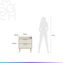 Ver imagem 6 de Conjunto 2 Mesas de Cabeceira 2 Gavetas com Led Yves 53 Cm - Off White Fosco C/ Dourado