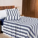 Ver imagem 2 de Jogo Cama Lençol Estilo King 100% Algodão 4 Peças - Marinho