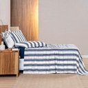 Ver imagem 3 de Jogo Cama Lençol Estilo King 100% Algodão 4 Peças - Marinho