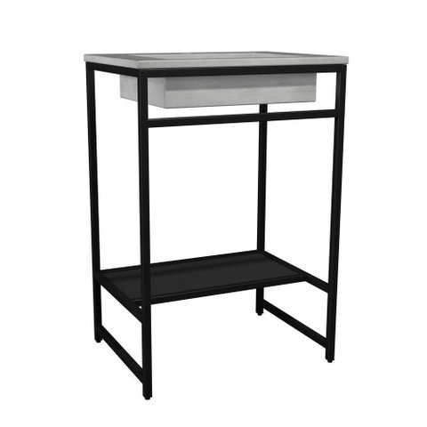 Gabinete Banheiro Ferro Iron Black 60x45cm Branco Fosco