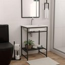 Ver imagem 2 de Gabinete Banheiro Ferro Iron Black 60x45cm Branco Fosco