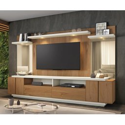 Rack para Sala Moderno com Painel Grande 2 Metros Opala - Montanhês Móveis - 1