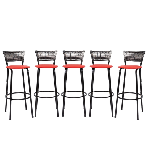 Kit 5 Banquetas Alta para Cozinha Junco Degradê Bancada Bistrô Balcão Ilhas Área Gourmet Piscina