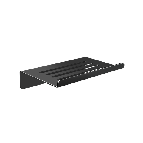 Saboneteira para Banheiro Preto Fosco Grega Aço Inox 14cm